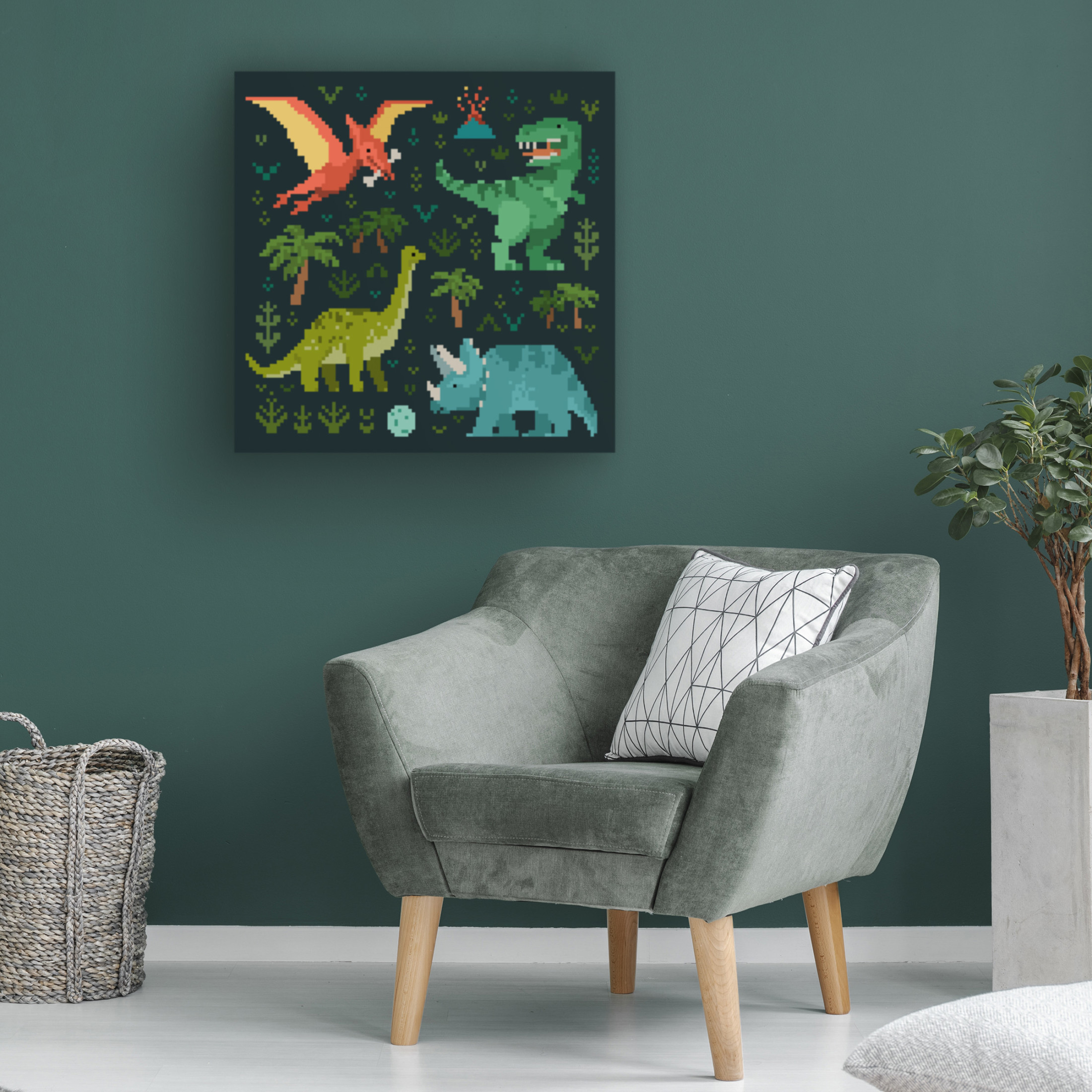 Trademark Fine Art Victoria Barnes  Pixel Dinos V Canvas Wall Art