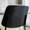 thumbnail image 3 of Dining Chairs Set of 2, Mid-Century Modern Upholstered PU Leather Chairs with Bentwood Back and Cushion, Accent Side Chairs with Metal Legs, for Kitchen, Dining Room, Beige, 3 of 8