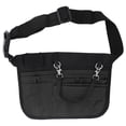 thumbnail image 3 of Riñonera para enfermeras, bolsa de almacenamiento de suministros médicos, bolsa de cintura médica multicompartimento para enfermeras, color negro, 3 of 14