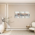 thumbnail image 5 of New York Wall Art Manhattan River Poster Abstract Canvas Cityscape Skyline Buildings Grey Gold Textured Artwork Painting for Modern Living Room Bedroom Home Office Wall Decor 12"x16"x3 Framed, 5 of 6