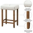 thumbnail image 6 of Costway Set of 2 Nailhead Saddle Bar Stools 24'' Height w/ Fabric Seat & Wood Legs Beige, 6 of 10