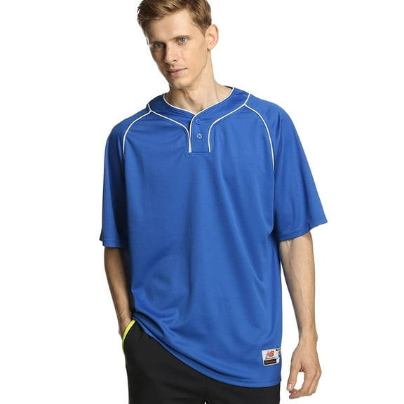 New Balance Mens 2-Button Jersey, Blue, X-Large