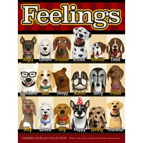Gerard Aflague Collection 18" x 24" Dog Feelings/Emotions Poster for Classroom, Nursery, School - Offset Printed - Multicolor