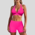 thumbnail image 2 of Swimming Suits for Women Solid Color Beach Gathering Sports Separates Bikini Set Pink Womens Bathing Suits S, 2 of 3