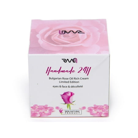 RAAM Handmade 24H Bulgarian Rose Oil Rich Eyes, Neck and Decolletage Cream Limited Edition, 1.69 (Best Cream For Decolletage Lines)