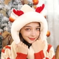 thumbnail image 2 of Christmas Antlers 3-En-1 Gorro Multifuncional Bufanda Manopla Combo Gorro Peludo Con Bufandas Guantes Traje De Fiesta De Navidad Inevent HA038617-00, 2 of 6