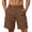Brown, variant on Cargo Shorts for Men Mid Waist Knee Length Bermuda Shorts with Pockets Summer Fishing Shorts Comfy Hiking Clothes