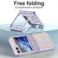 thumbnail image 3 of SaniMore Case for Samsung Galaxy Z Flip 5 6.7" 2023 with Screen Protector Hinge Protection Plating Frame Anti-greasy Anti-scratch Sockproof Drop-proof Folding Shell, Purple, 3 of 7