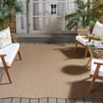 thumbnail image 2 of SAFAVIEH Courtyard Blazhe Chevron Indoor/Outdoor Area Rug, Natural/Cream, 6'7" x 9'6" Scalloped, 2 of 15