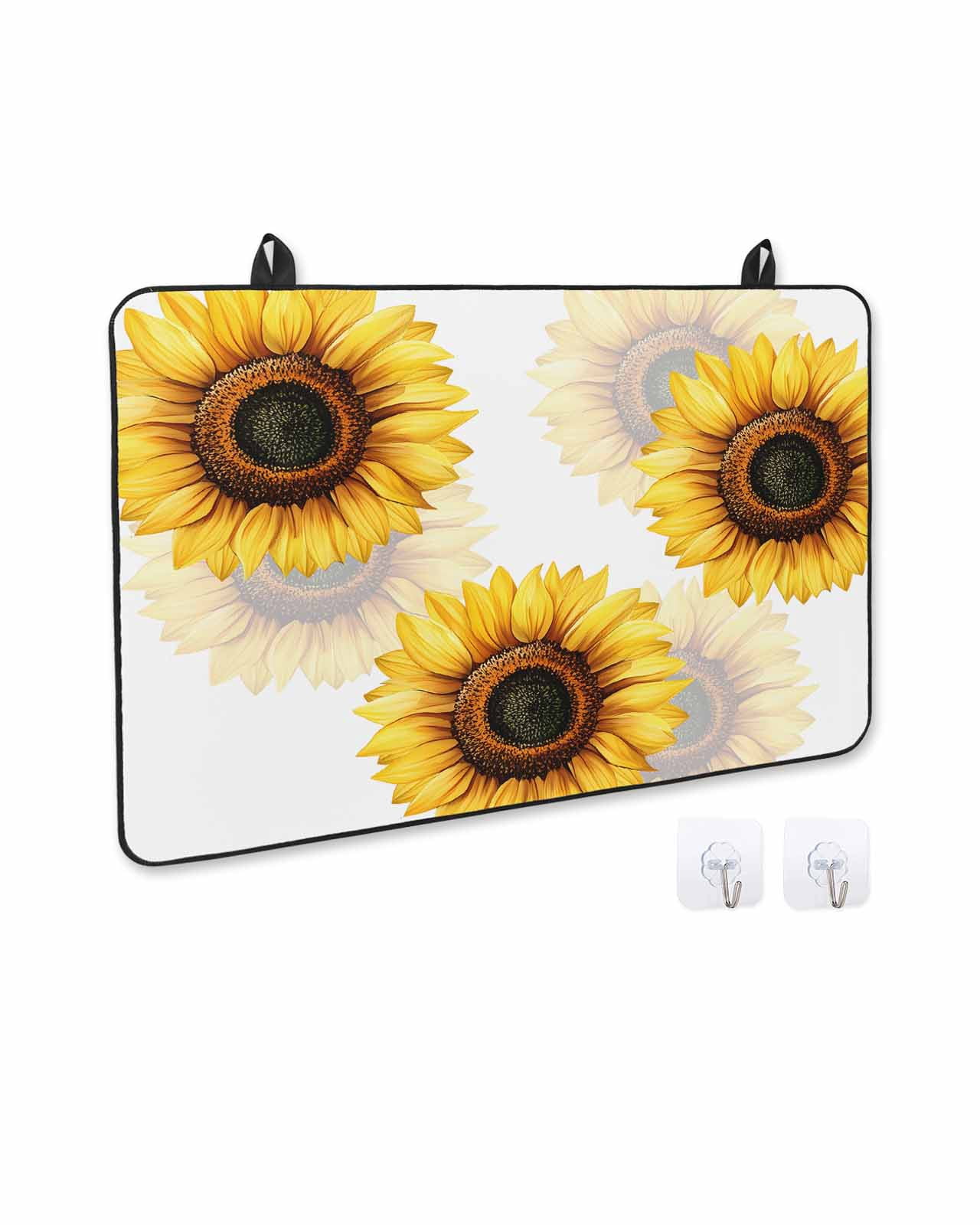 nqOlkjepod Large Induction Cooktop Protector Mat 36"x21", Sunflower Stove Top Covers for Electric Stove, Summer Botanical Floral Blooming Decorative Stove Burner Cover Mats, Glass Top Stove Cover