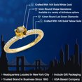 thumbnail image 2 of Gem Stone King 14K Two Tone Gold Yellow Citrine and Lab Grown Diamond Engagement Ring for Women | 0.61 Cttw | Round 5MM | Gemstone November Birthstone | Size 6, 2 of 6