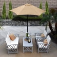 thumbnail image 4 of Astella 92.5" Antique Beige Solid Print Hexagon Market Patio Umbrella, 4 of 7