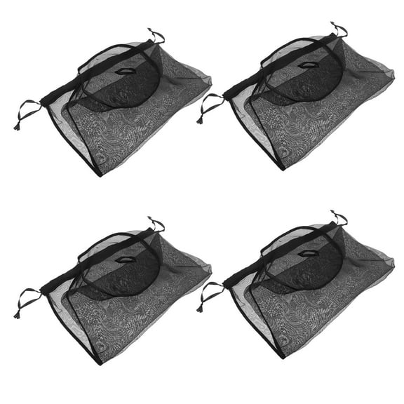 Luxshiny 4Pcs Lightweight Polyester Wig Travel Bags with Transparent Mesh Design