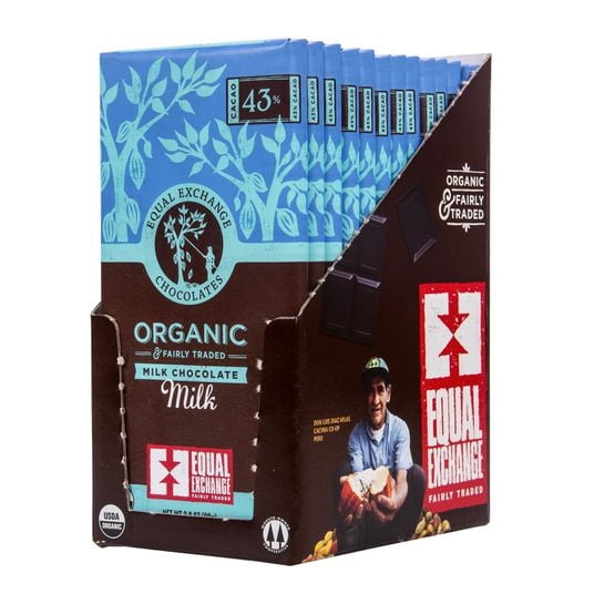Equal Exchange Milk Chocolate Bar 43%, Organic-12 x 2.8 oz