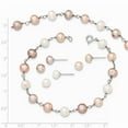 thumbnail image 2 of 925 Sterling Silver Rhodium-Plate White/Pink/Purple Freshwater Cultured Pearl Necklace, Bracelet & Earring Set, 2 of 2