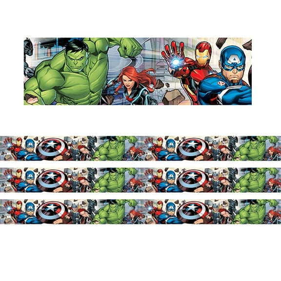 Eureka Marvel Deco Trim Extra Wide Die Cut, 37 Feet Per Pack, 3 Packs