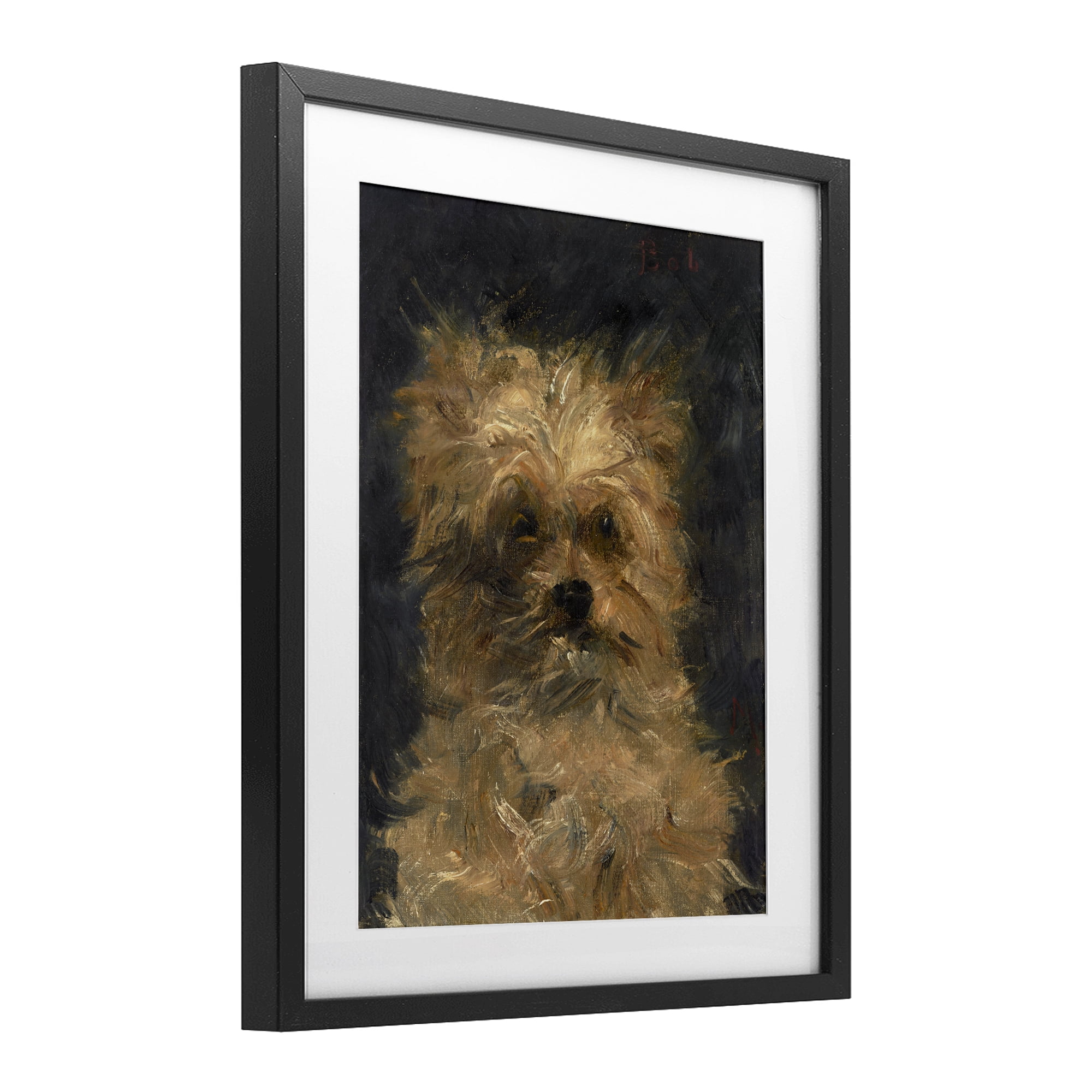 Stupell Industries Edouard Manet Dog Portrait Black Framed Print Under Glass, design by Lil' Rue