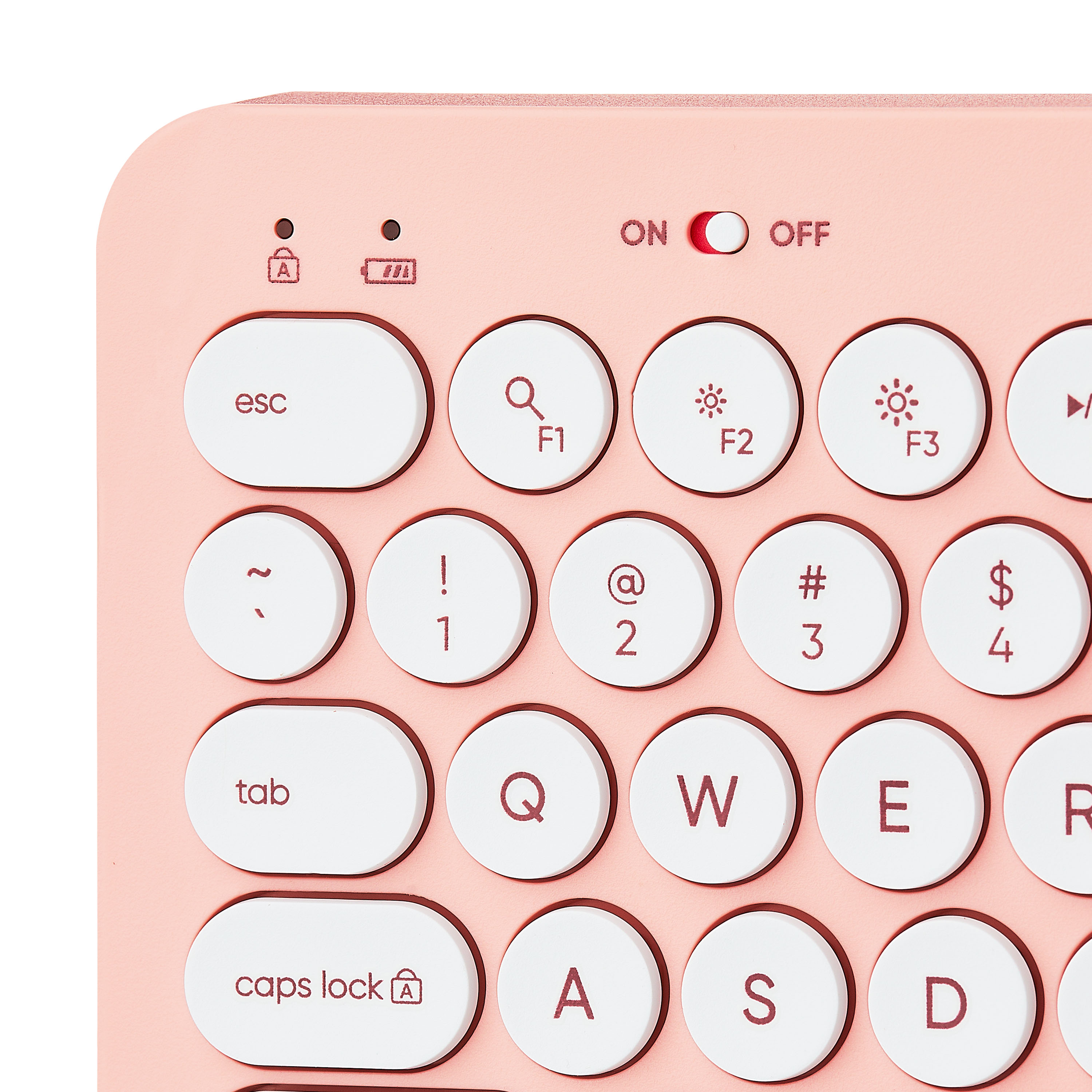 Teclado inalámbrico mini onn para oficina con receptor USB, rosa perlado 4
