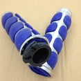 thumbnail image 5 of HTT-MOTOR For Kawasaki Mean Streak Drifter Classic- Chrome Blue Flat Top 7/8" 22mm Rubber Billet Aluminum Hand Grip, 5 of 6