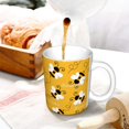 thumbnail image 3 of Yiaed Cute Bee Butterfly Yelllow Print Ceramics Coffee,Large Handle Design,Extra Large Tea and Coffee Cup for Office and Home Mugs, 3 of 6