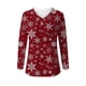 thumbnail image 4 of Pntutb Moda Mujer Casual Cuello en V Navidad Impreso Camiseta de manga larga Pntutb Pntutb-3149, 4 of 4