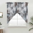 thumbnail image 5 of Gray Geometric Kitchen Window Curtains, Swag Curtains Valance for Bedroom Living Room Bathroom, Modern Abstract Art Block Rod Pocket Window Treatment Curtain Block Drapes 2 Panels 36"x63", 5 of 9