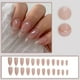 thumbnail image 3 of 24 Pcs Almond Stick on Nails, Glitter Pink Press on Nails Medium Length, Stiletto Acrylic Gold Tip Fake Nails with Jelly Adhesive Tabs for Women Girls, 3 of 5