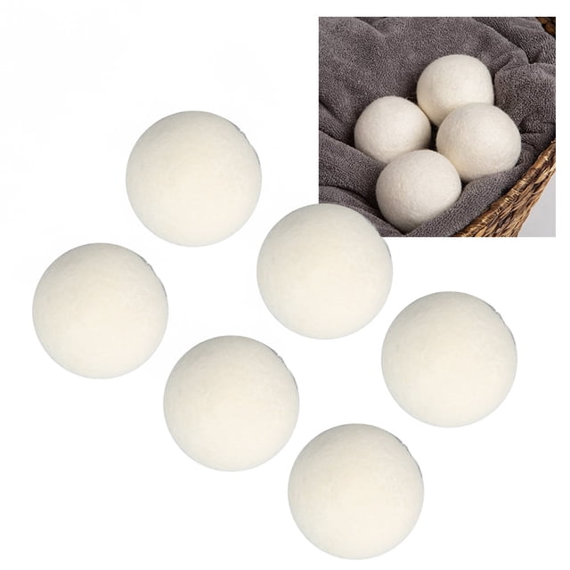 6 Pcs Balles pour Séchoir à Linge, Haute Densité Réduire l'Électricité Statique Balles Réutilisables pour Séchoir à Linge en Laine Betty pour Séchoir à Linge