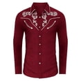 thumbnail image 3 of Tiijoy Boys Western Cowboy Shirt Long Sleeve Button Down Shirt Collared Top, Sizes 4-13, 3 of 3