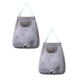 thumbnail image 1 of Oleegame 2PC Grocery Bag Rack Garbage Bag Rack Organizer Hanging Storage Dispenser Breathable Net Garbage Bag Organizer Plastic Bag Storage Kitchen Gray, 1 of 9
