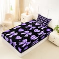 thumbnail image 4 of Erosebridal Purple Princess Bowknot Twin Sheet Sets 3pcs for Kids Girls,Cute Love Heart Bedding for Teens,Lightweight Room Decor, 4 of 5