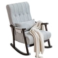 thumbnail image 5 of HARBOURSIDE Upholstered Rocking Chair with Fabric Padded Seat,Comfortable Rocker Solid Wood for Living Room, Gray, 5 of 9