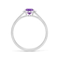 thumbnail image 2 of ANGARA Natural 0.7 Ct. Amethyst with Diamond Classic Ring in 14K White Gold for Women (Ring Size: 3.5), 2 of 10
