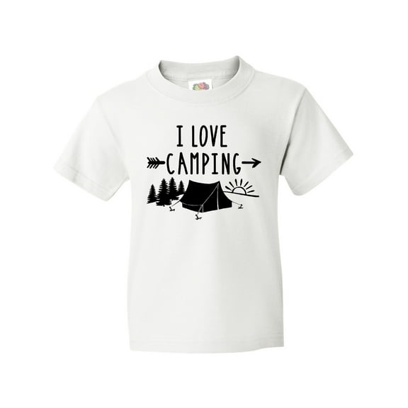 Inktastic I Love Camping- Tent and Trees Youth T-Shirt