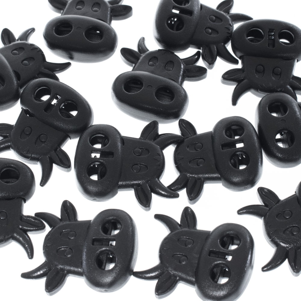 West Coast Paracord - Fermacorda Assortiti In Nero - Testa Di Mucca, Tartaruga, Cubo, Orso, Ruota - Confezioni Da 5, 10, 20 Pezzi - 2