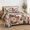 Beige Blue-Queen, variant on Mas Quilts Queen Size Xmas Tree Snowman Deer Pattern