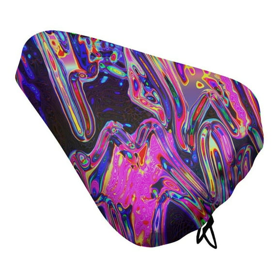 Watercolor Neon Painting Bike Seat Cover Waterproof and Dustproof Adjustable Soft Saddle Cushion Covers