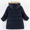 thumbnail image 3 of Aayomet Winter Coat Little Boys Hoodie Coat Fur Lined Zip-up Warm Winter Outerwear,Navy 4 Years, 3 of 5