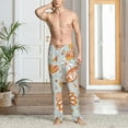 thumbnail image 5 of Uemuo Retro Floral Butterfly Pattern Men's Wide Leg Palazzo Lounge Pants with Pockets Light Weight Loose Comfy Casual Pajama Pants-Small, 5 of 9