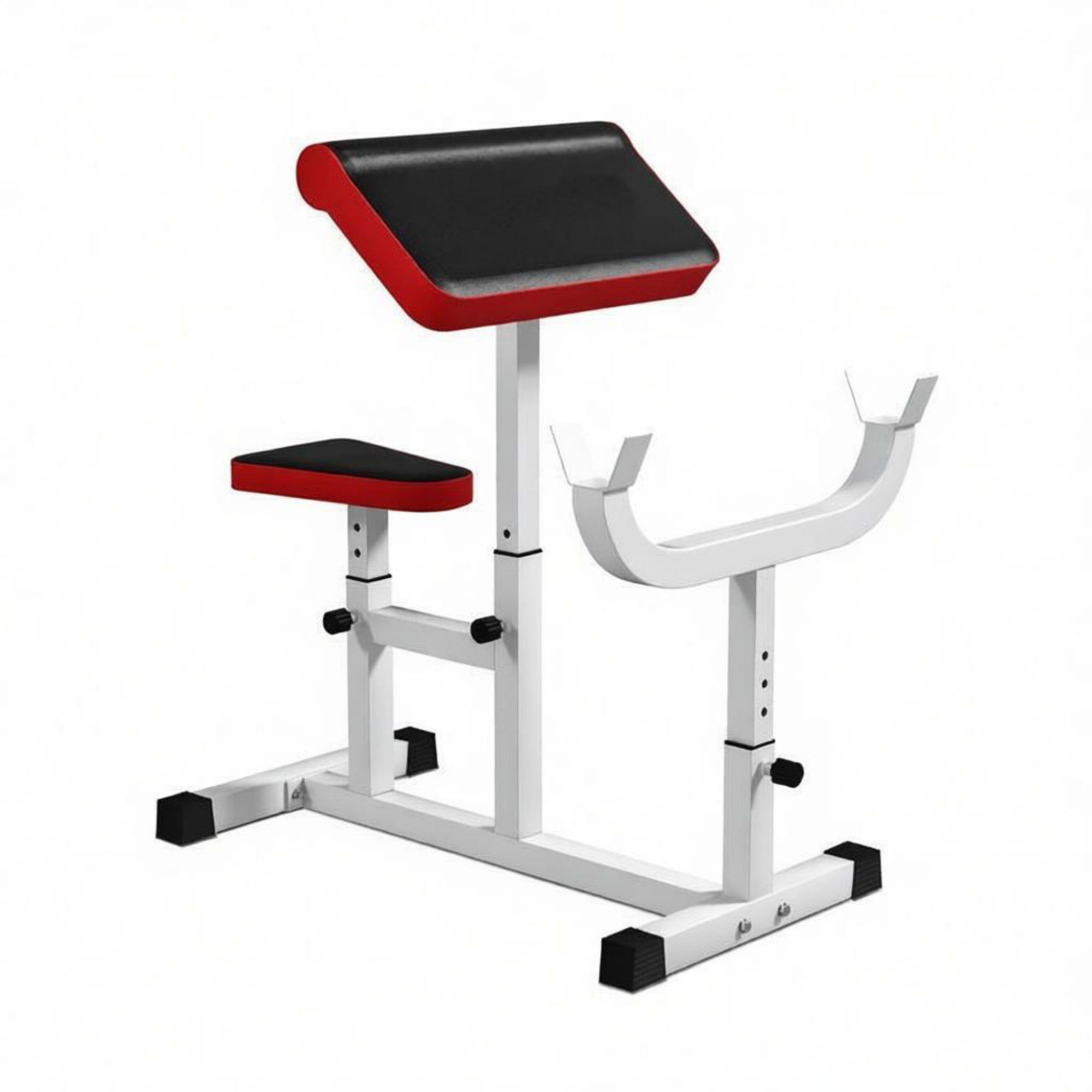 Heavy-Duty Red Vertical Leg Press Machine with Adjustable Leg, Back & Head Positions, 1" Standard Plate Compatible Strength Training Equipment
