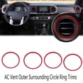 thumbnail image 5 of 4 piezas embellecedores de anillo de círculo exterior circundante de ventilación de aire acondicionado interior de automóvil rojo para 2016-2023 DENGXMXG, 5 of 5