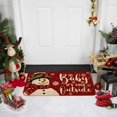 thumbnail image 4 of Winter Christmas Front Door Mat Outdoor Decor, Snowman Christmas Welcome Mat Doormat Outdoor Rug, Holiday Christmas Door Mats Outside, Red, 17" x 30", 4 of 6