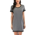 thumbnail image 3 of Niuer Women Nightgown Dress Ladies Short Sleeve Sleepshirts House Dress Sleepwear Casual Print Pajama T-Shirt Dresses, 3 of 4
