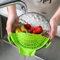 thumbnail image 6 of SugarBloom Silicone Pasta Strainer Clip for Pots, Kitchen Gadget Strainer for Draining Meat, Vegetables, Fruit, and Pasta, Reusable Colander with Clip Design,Green, 6 of 8