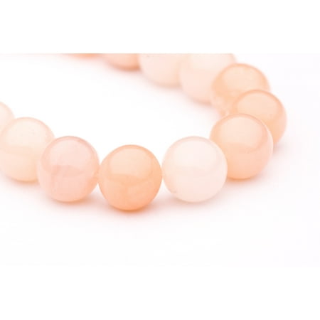 Peach Gemstone - Round - Shaped Peach Quartz Crystal Beads Semi Precious Gemstones Size: 12x12mm Crystal Energy Stone Healing Power for Jewelry Making