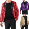 thumbnail image 3 of Traje de actuación con lentejuelas doradas para hombre, presentador de discoteca, chaqueta de estudio, 3 of 6