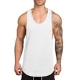 thumbnail image 3 of Men'S V-Neck Gym Bodybuilding Stringer Tank Top Workout Muscle Cut Shirt Fitness Sleeveless Vest Dri-Power Cotton Blend & Tanks, Moisture Wicking, Odor Protection clothingSize XL, 3 of 5