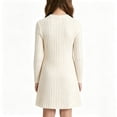 thumbnail image 5 of Sweater Dresses for Girls Size 8-9 Long Sleeve Mock Neck Ribbed Knit Fall Soft Stretchy Midi Dress Beige, 5 of 5