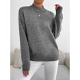 thumbnail image 4 of Women'S Seamless Sweater Ready to Wear Long Sleeve Knitted Pullover Tops Dark Gray L, 4 of 8