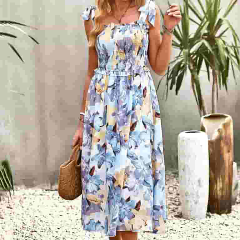 Wycnly Maxi Dresses for Women Sleeveless Square Neck Floral Wycnly Maxi Dresses for Women Sleeveless Square Neck Floral